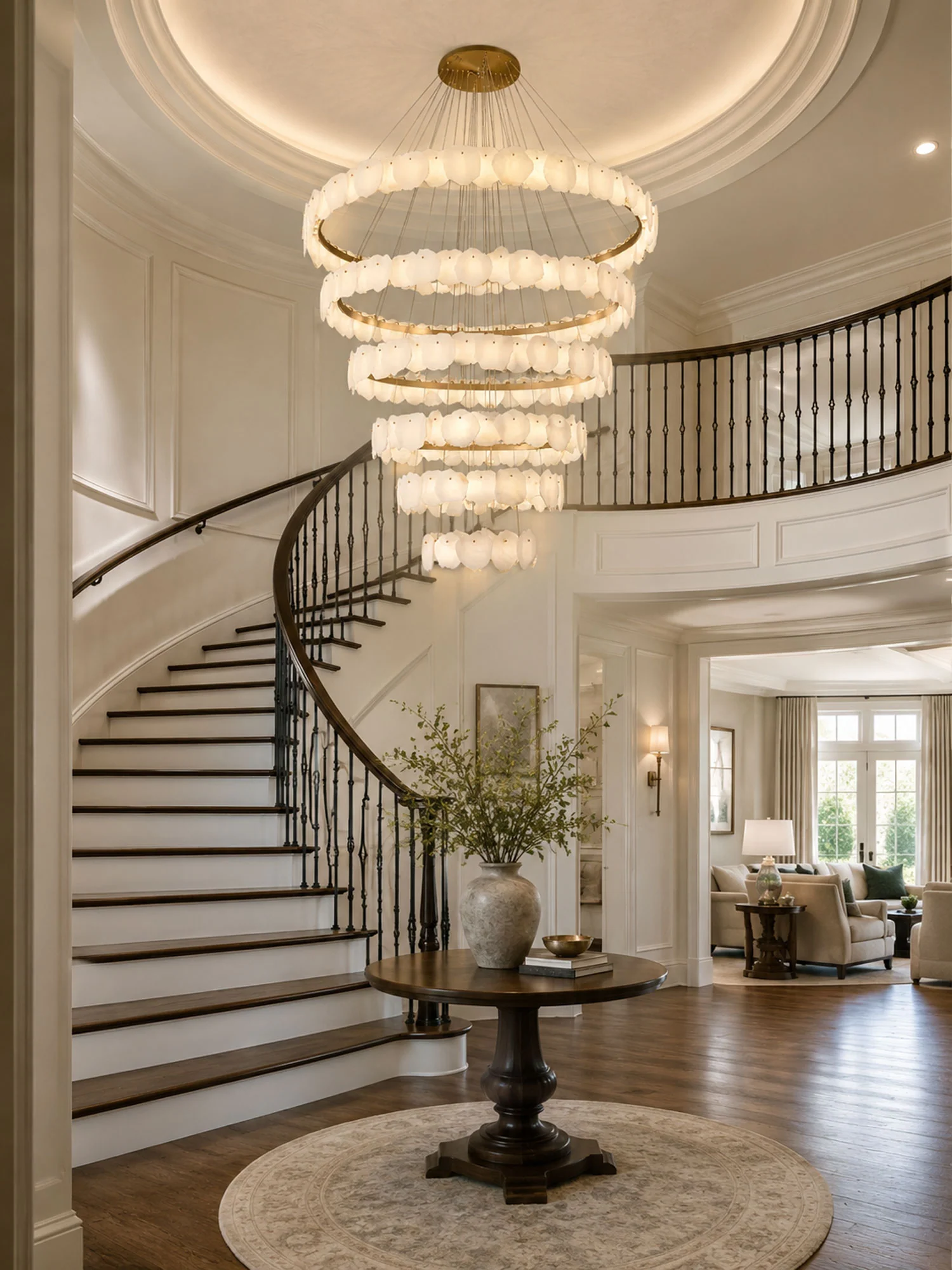 Ecliptica Spiral Alabaster Chandelier - Image 4