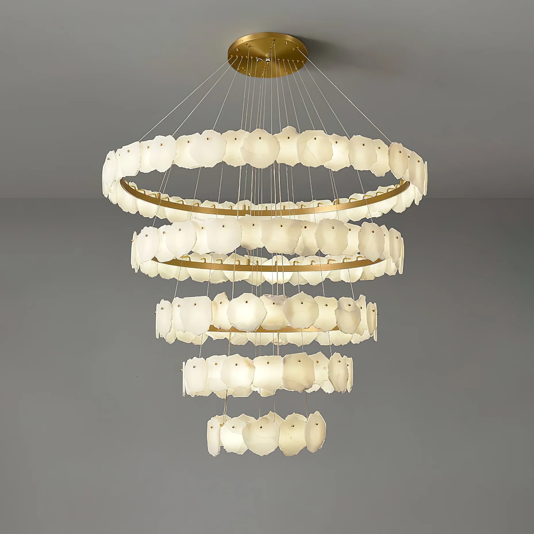 Ecliptica Spiral Alabaster Chandelier - Image 6