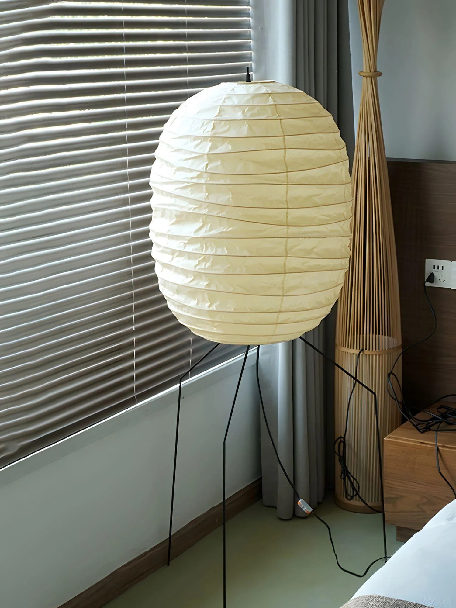 Ellipsa Rice Paper Lantern Floor Lamp - Image 2