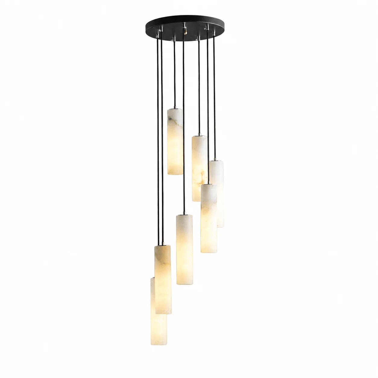 Elongated Alabaster Cluster Pendant Lamp - Image 15
