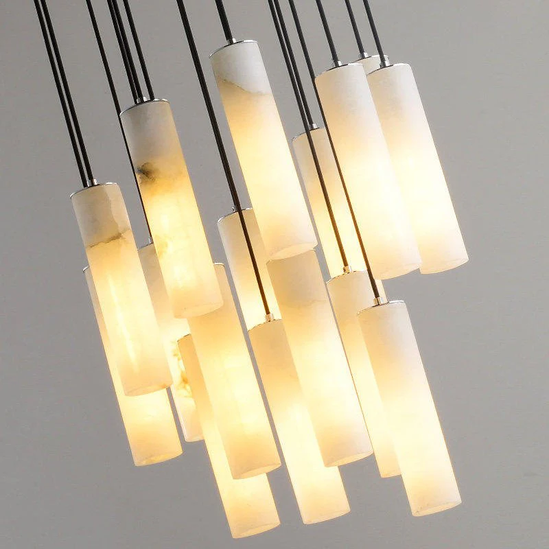 Elongated Alabaster Cluster Pendant Lamp - Image 18