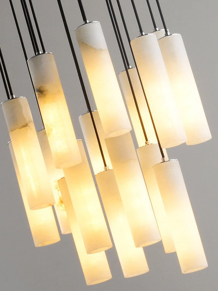 Elongated Alabaster Cluster Pendant Lamp - Image 19