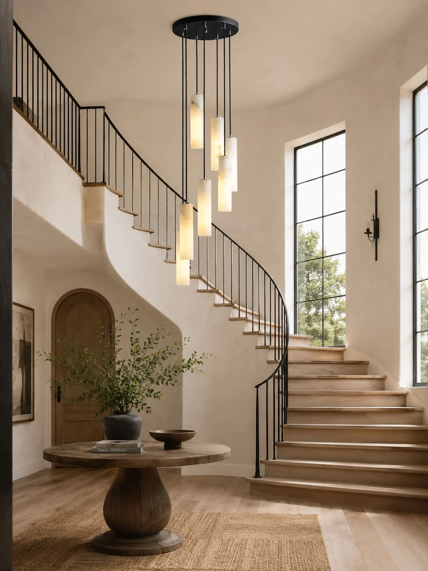 Elongated Alabaster Cluster Pendant Lamp - Image 6