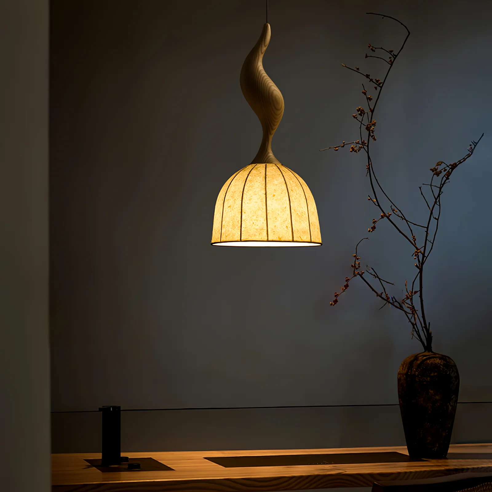 Elowen Twisted Wood Pendant Light - Image 14