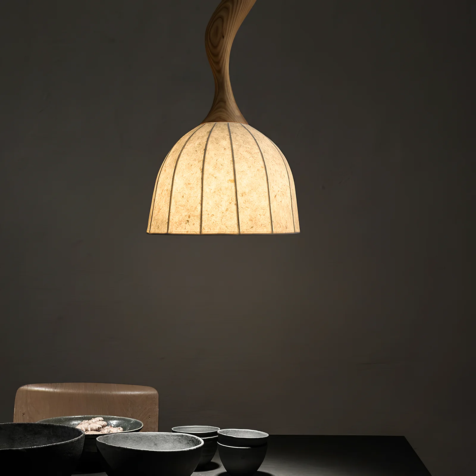 Elowen Twisted Wood Pendant Light - Image 3