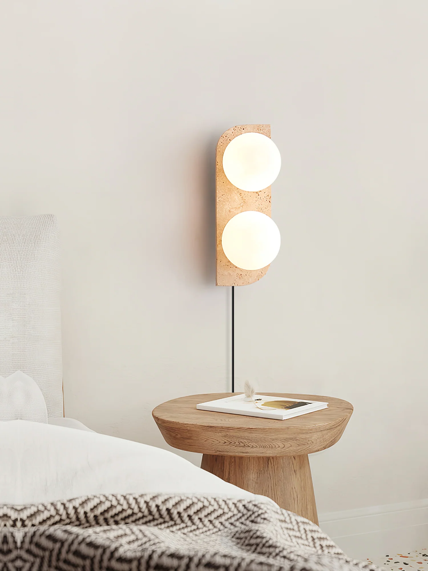 Elysian Travertine Plug-in Wall Light - Image 2