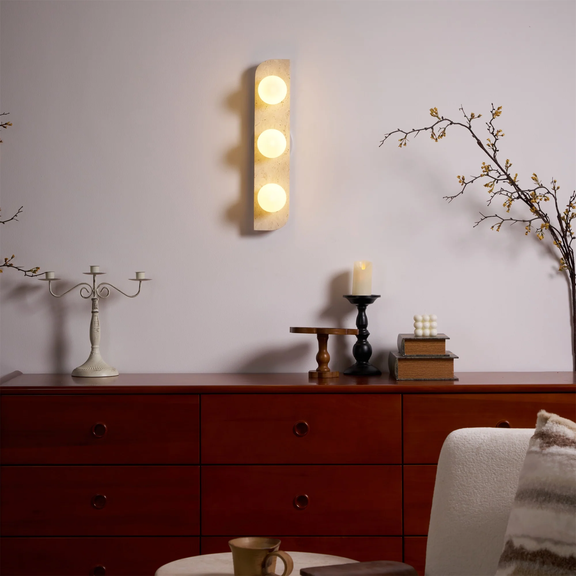 Elysian Travertine Plug-in Wall Light - Image 30
