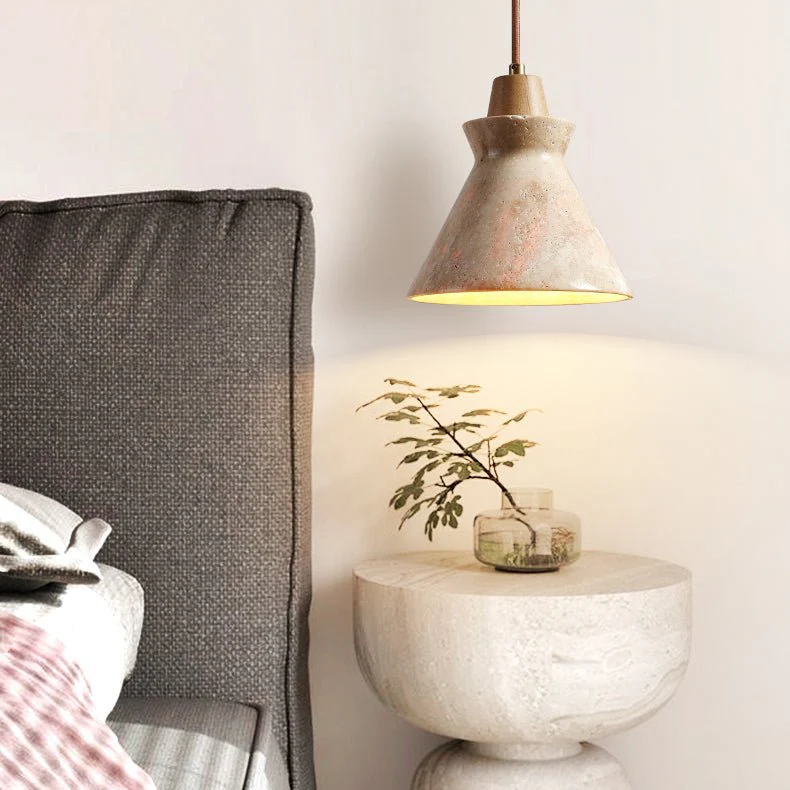 Ember Travertine Cone Pendant Lamp - Image 2