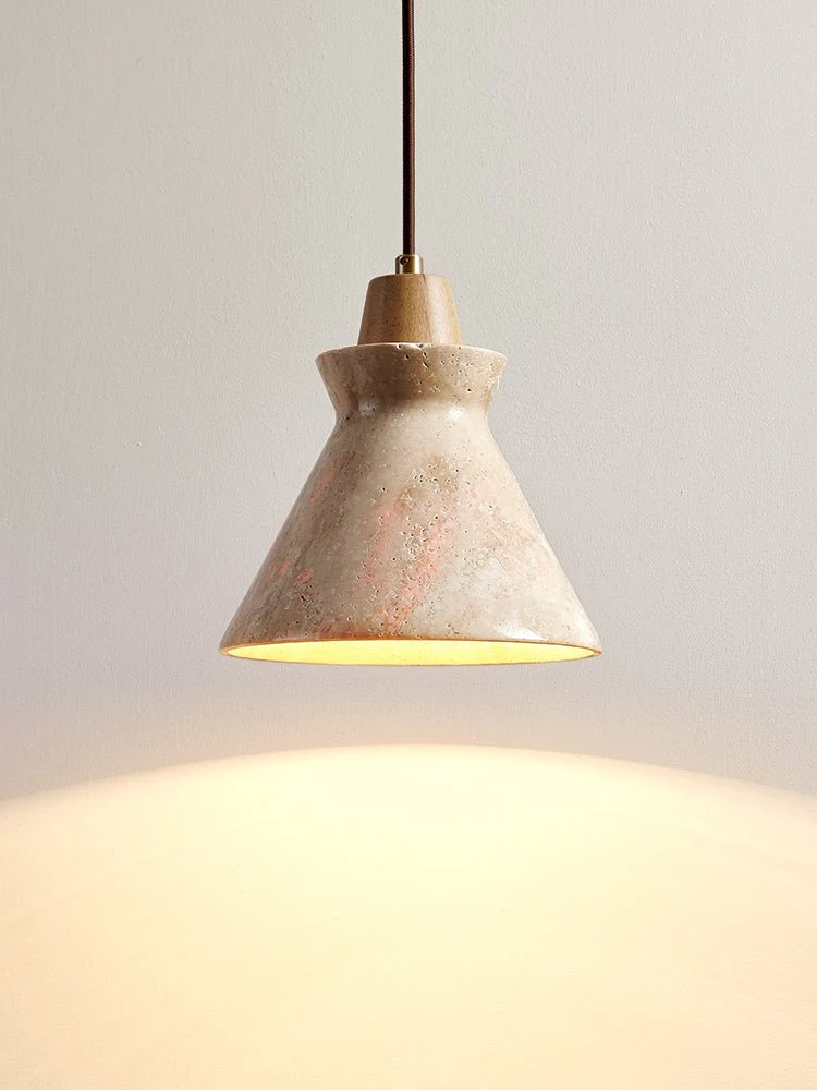 Ember Travertine Cone Pendant Lamp - Image 5
