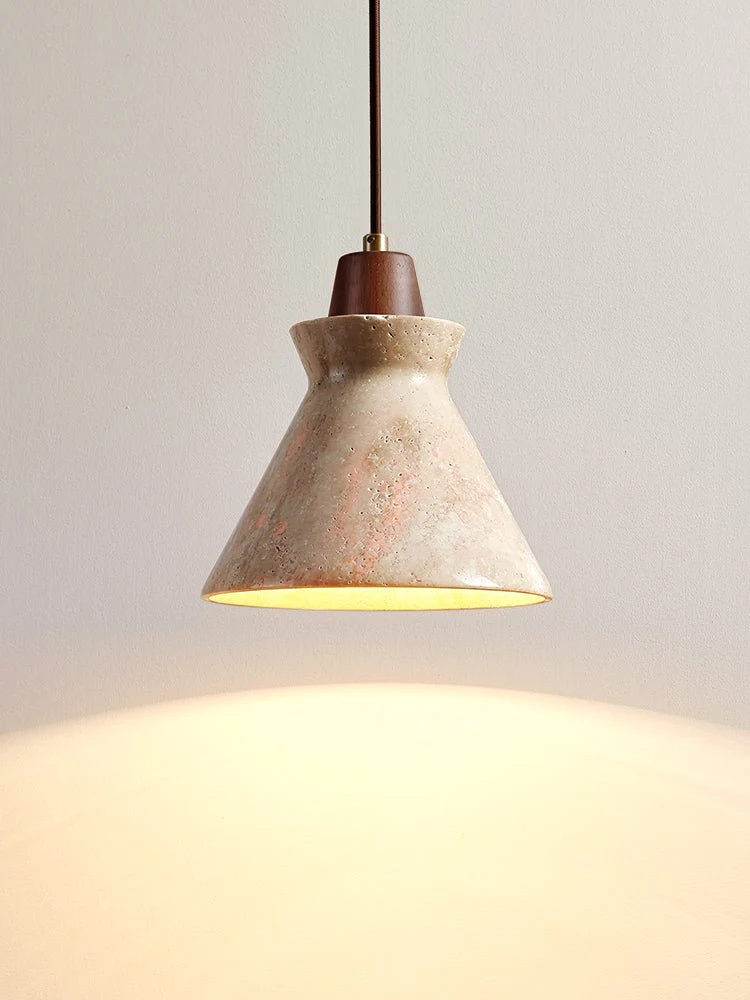 Ember Travertine Cone Pendant Lamp - Image 6