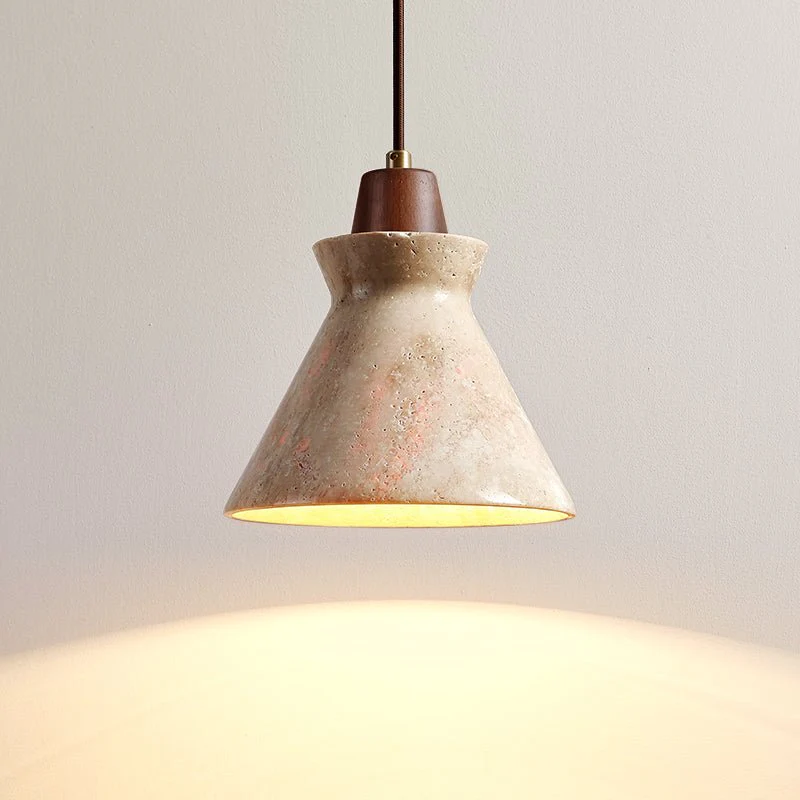 Ember Travertine Cone Pendant Lamp - Image 8
