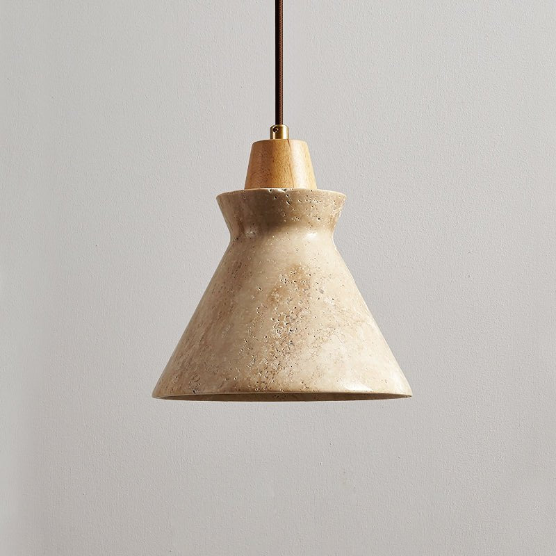 Ember Travertine Cone Pendant Lamp - Image 9