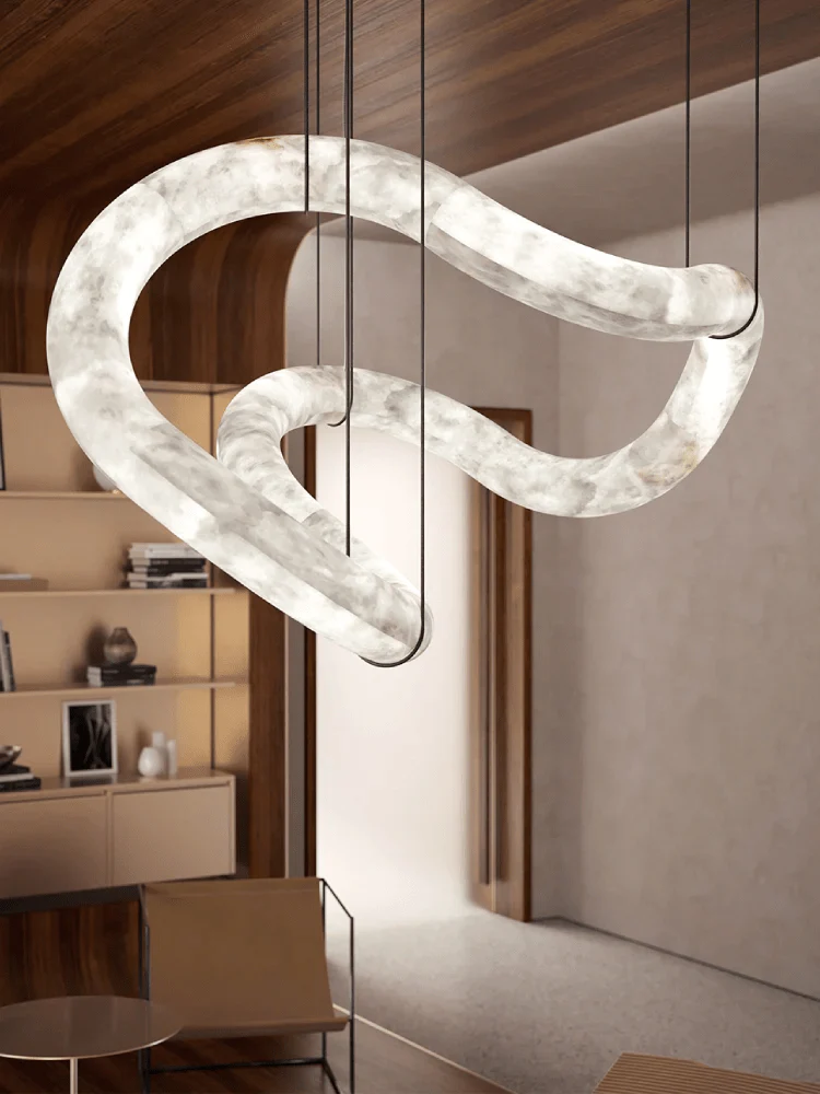 Ethereal Wave Alabaster Chandelier - Image 6