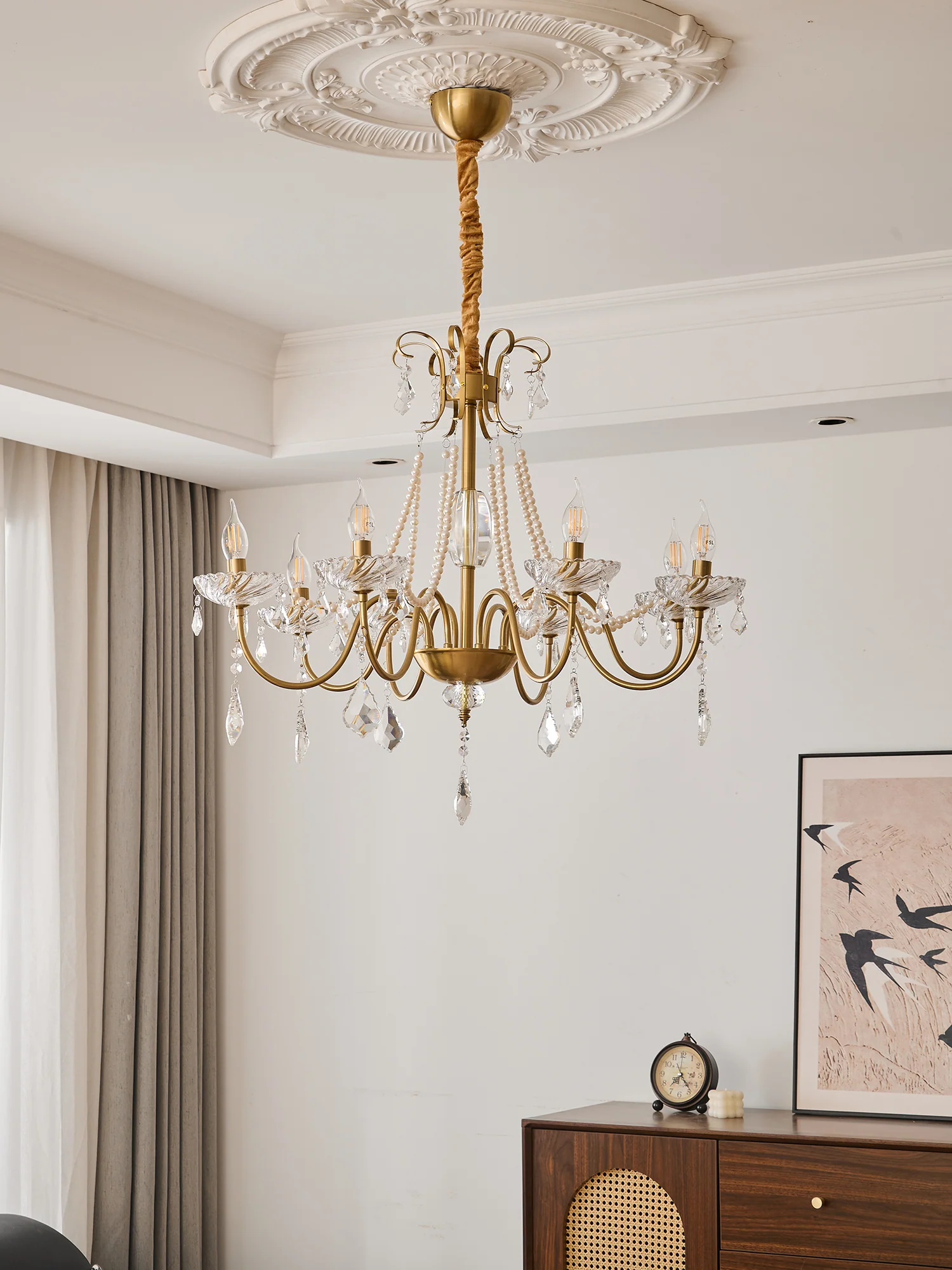 Evaria Crystal Pearl Chandelier - Image 17