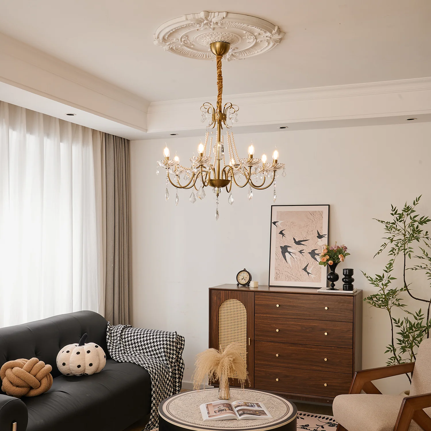 Evaria Crystal Pearl Chandelier - Image 18
