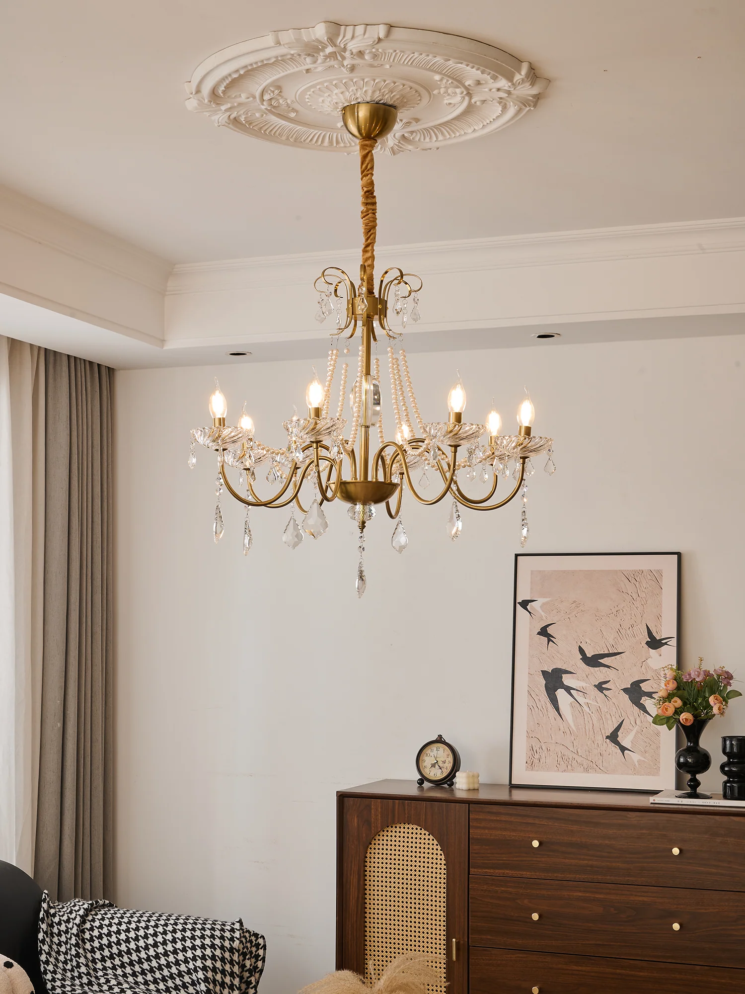 Evaria Crystal Pearl Chandelier - Image 19