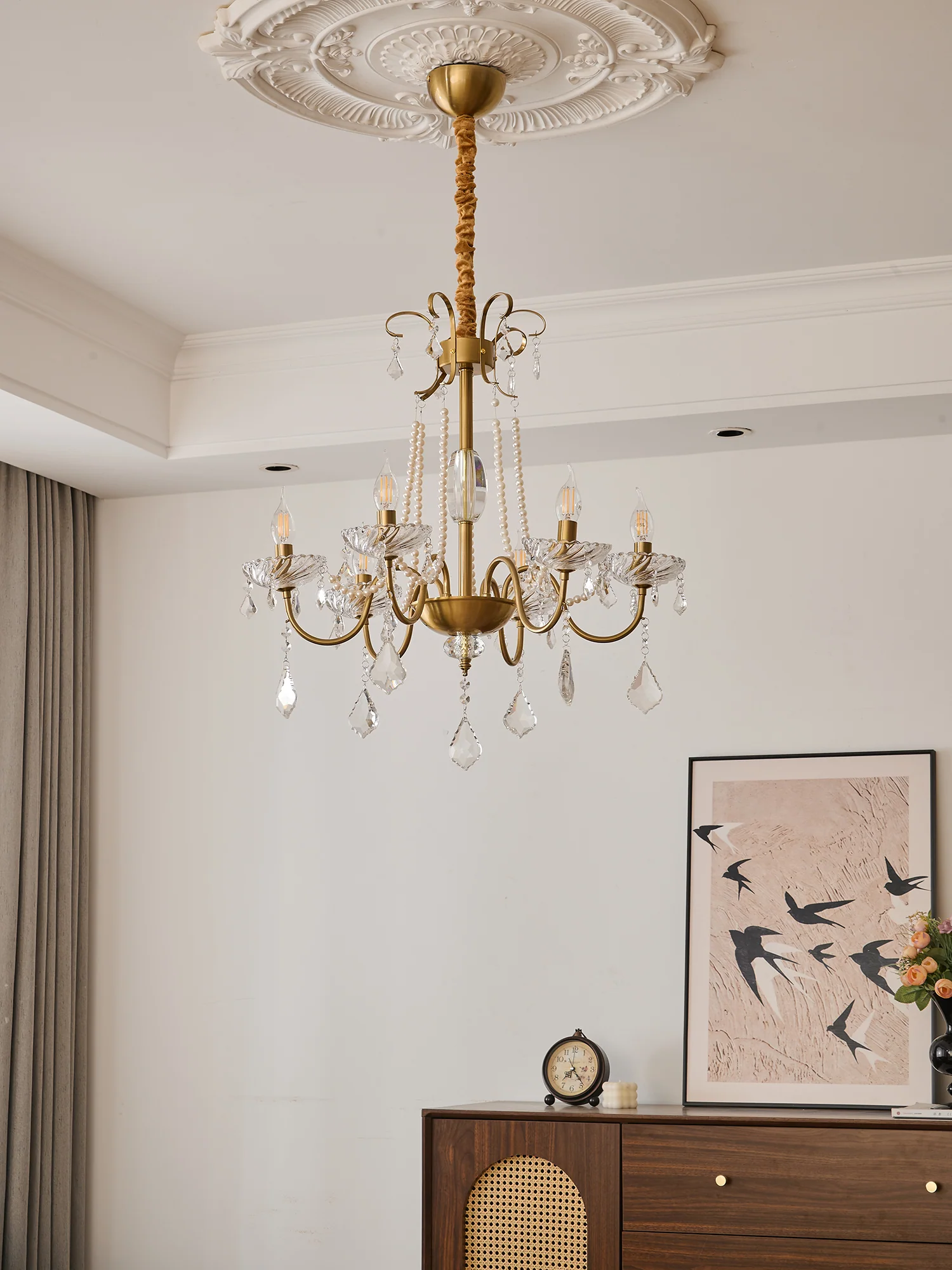 Evaria Crystal Pearl Chandelier - Image 20