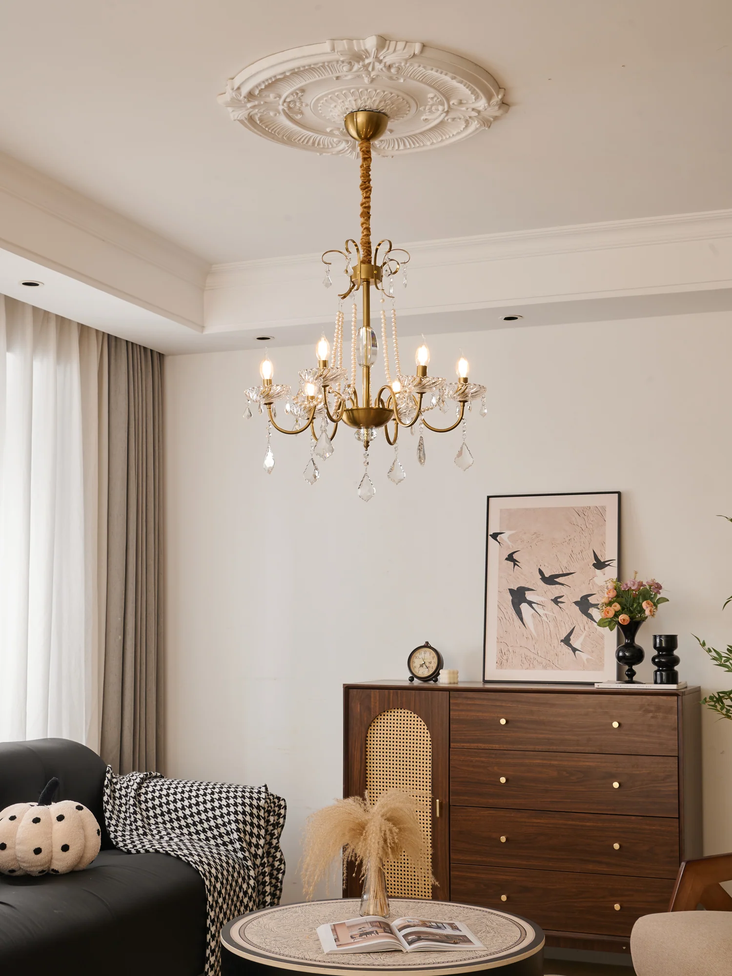 Evaria Crystal Pearl Chandelier - Image 22