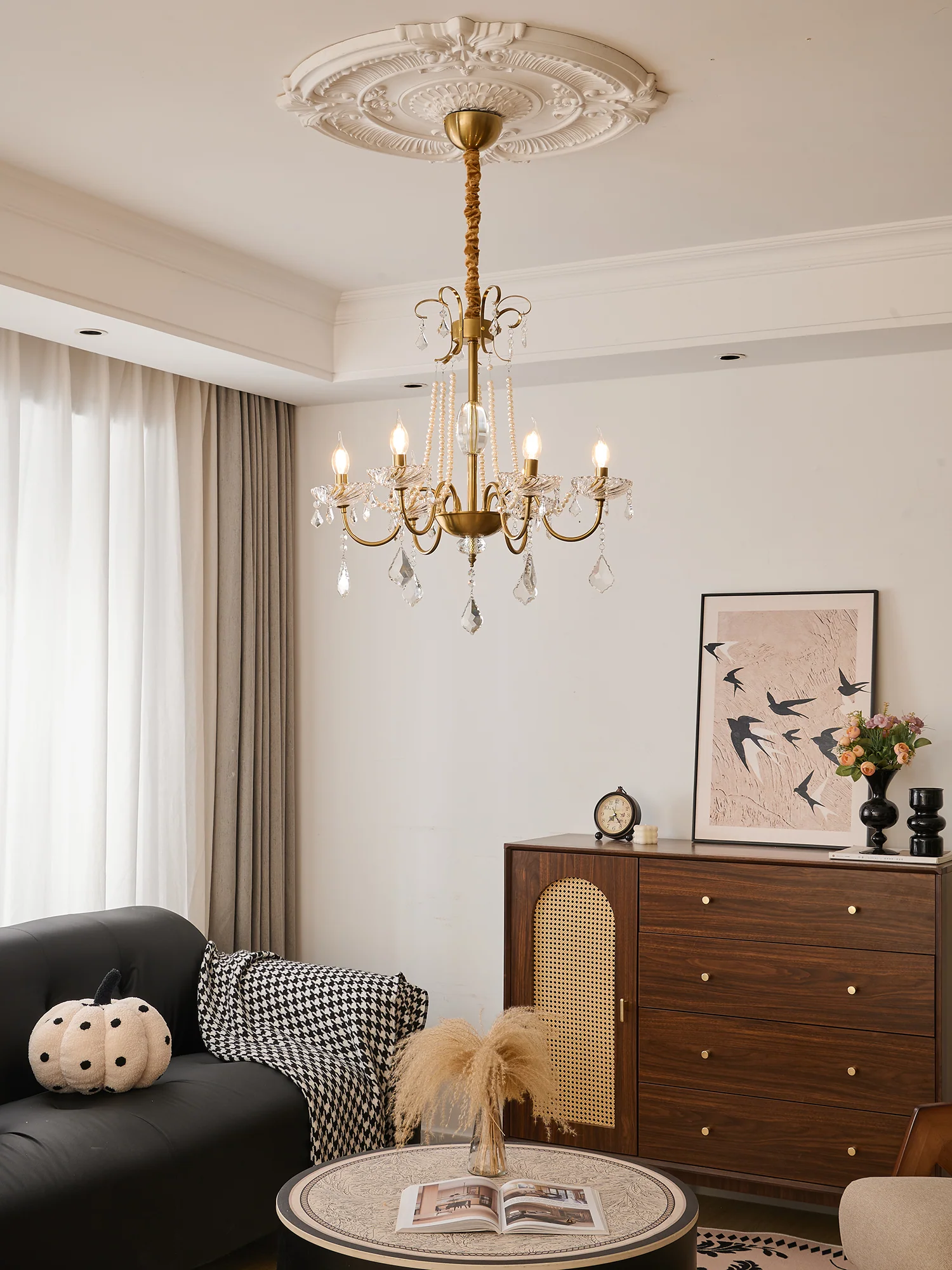 Evaria Crystal Pearl Chandelier - Image 23