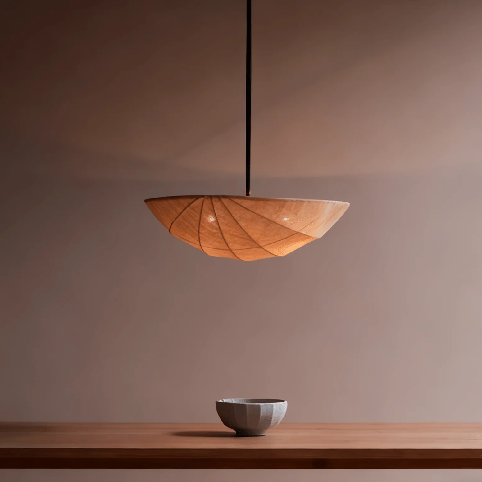 Fabric Saucer Pendant Light - Image 4