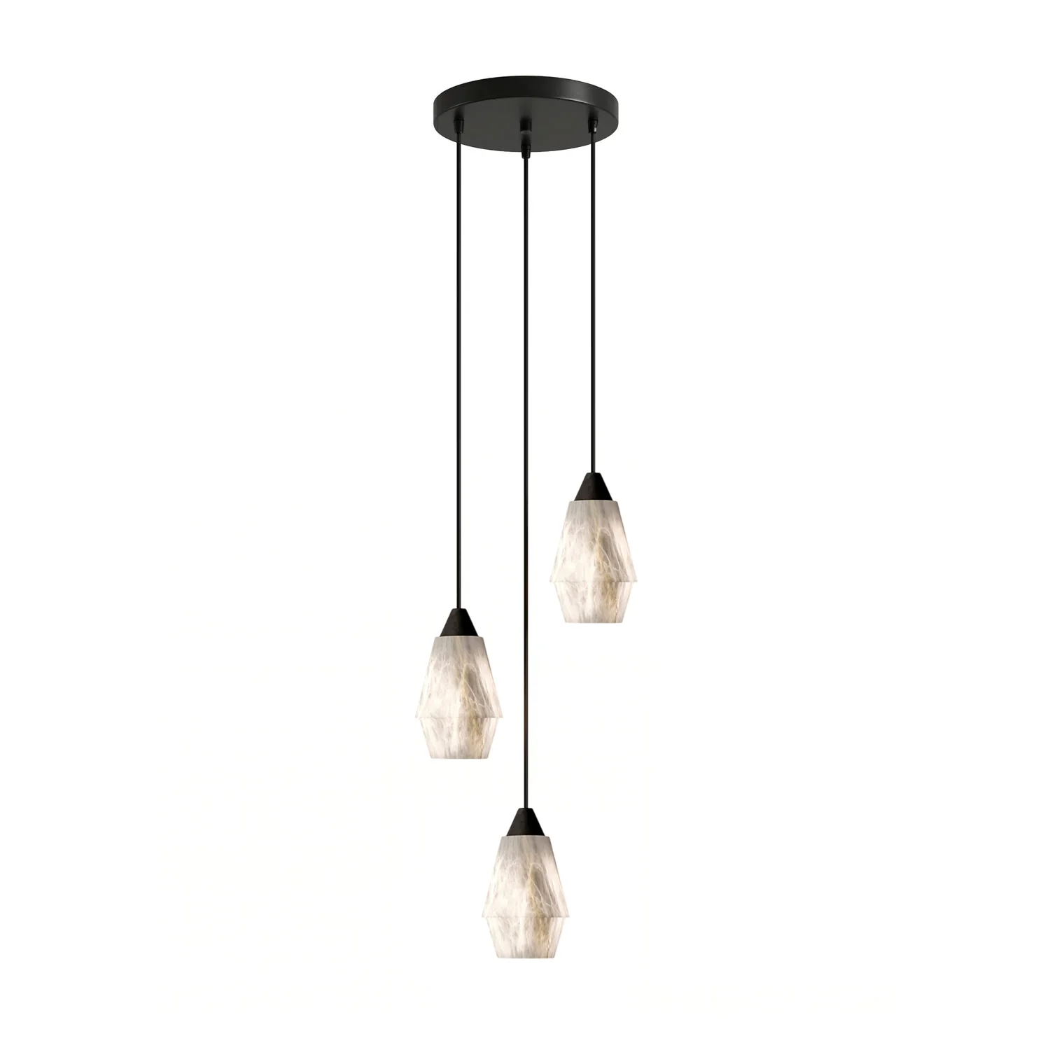 Faceted Alabaster Cluster Chandelier - Image 18