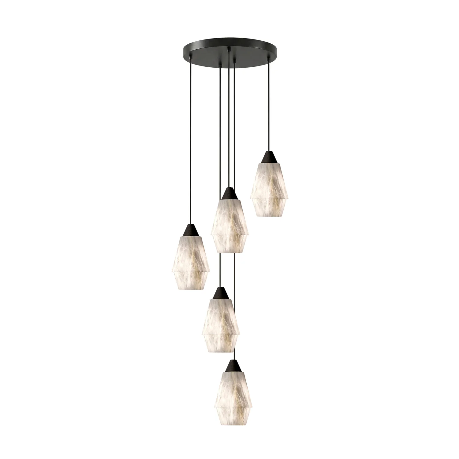 Faceted Alabaster Cluster Chandelier - Image 19