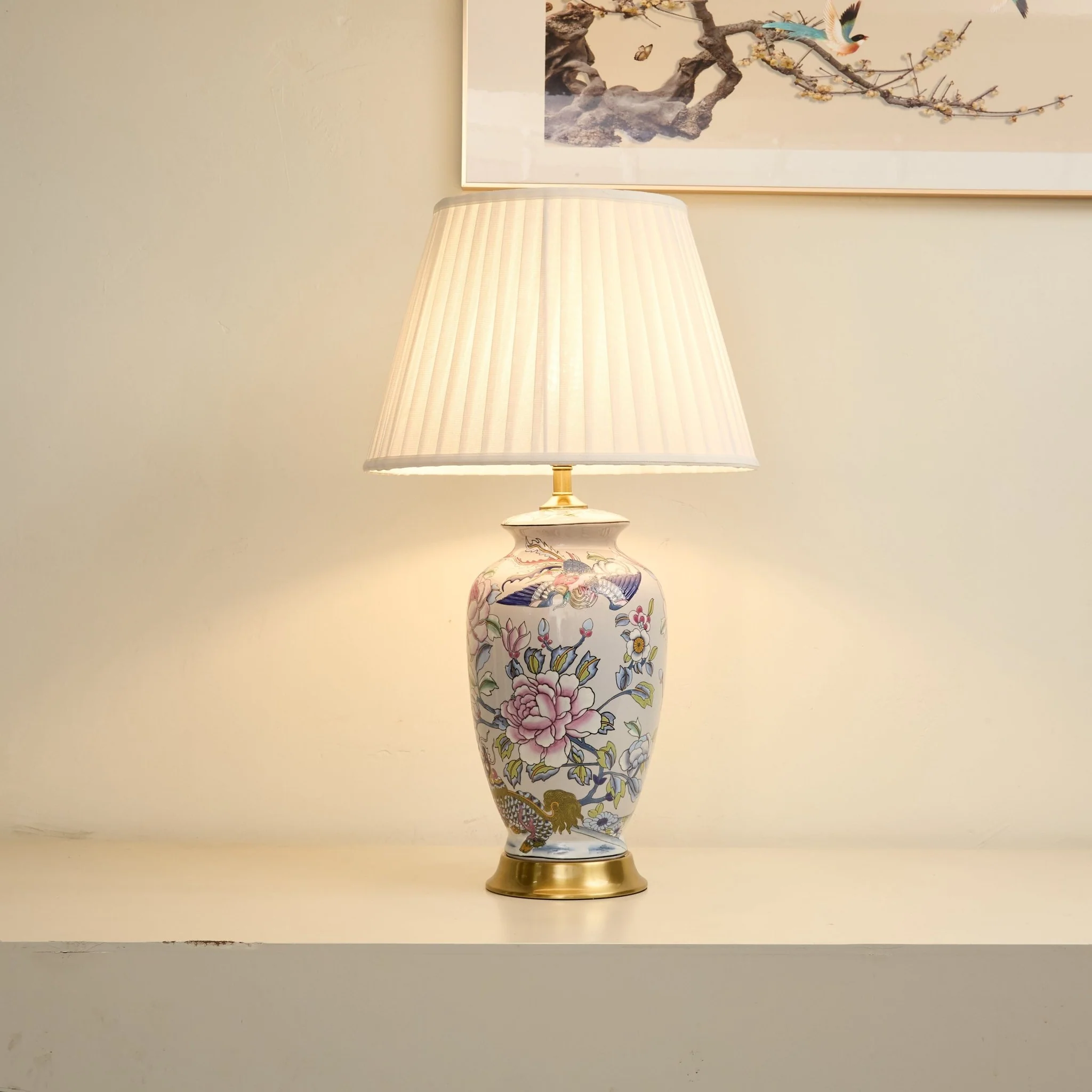 Famille Rose Ceramic Table Lamp - Image 2