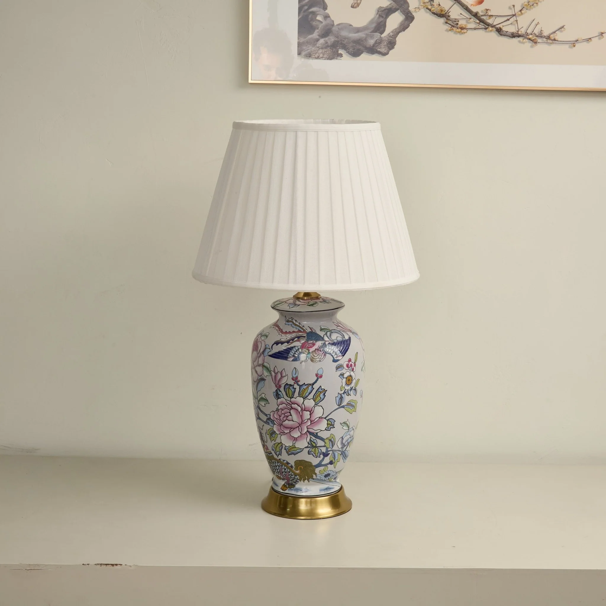 Famille Rose Ceramic Table Lamp - Image 4