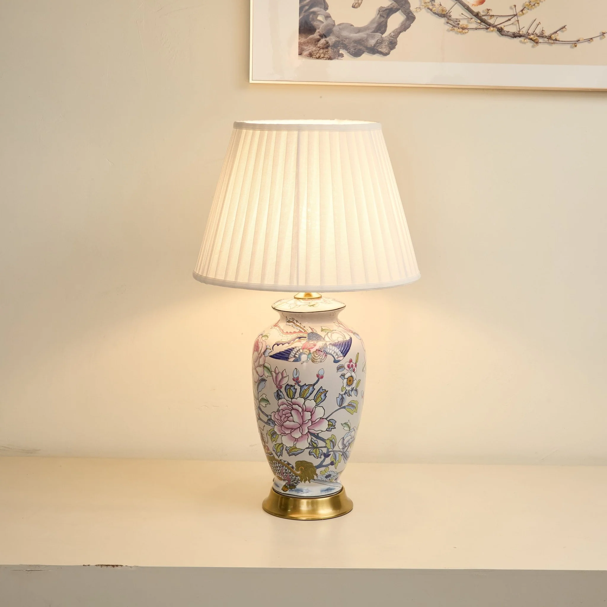 Famille Rose Ceramic Table Lamp - Image 5