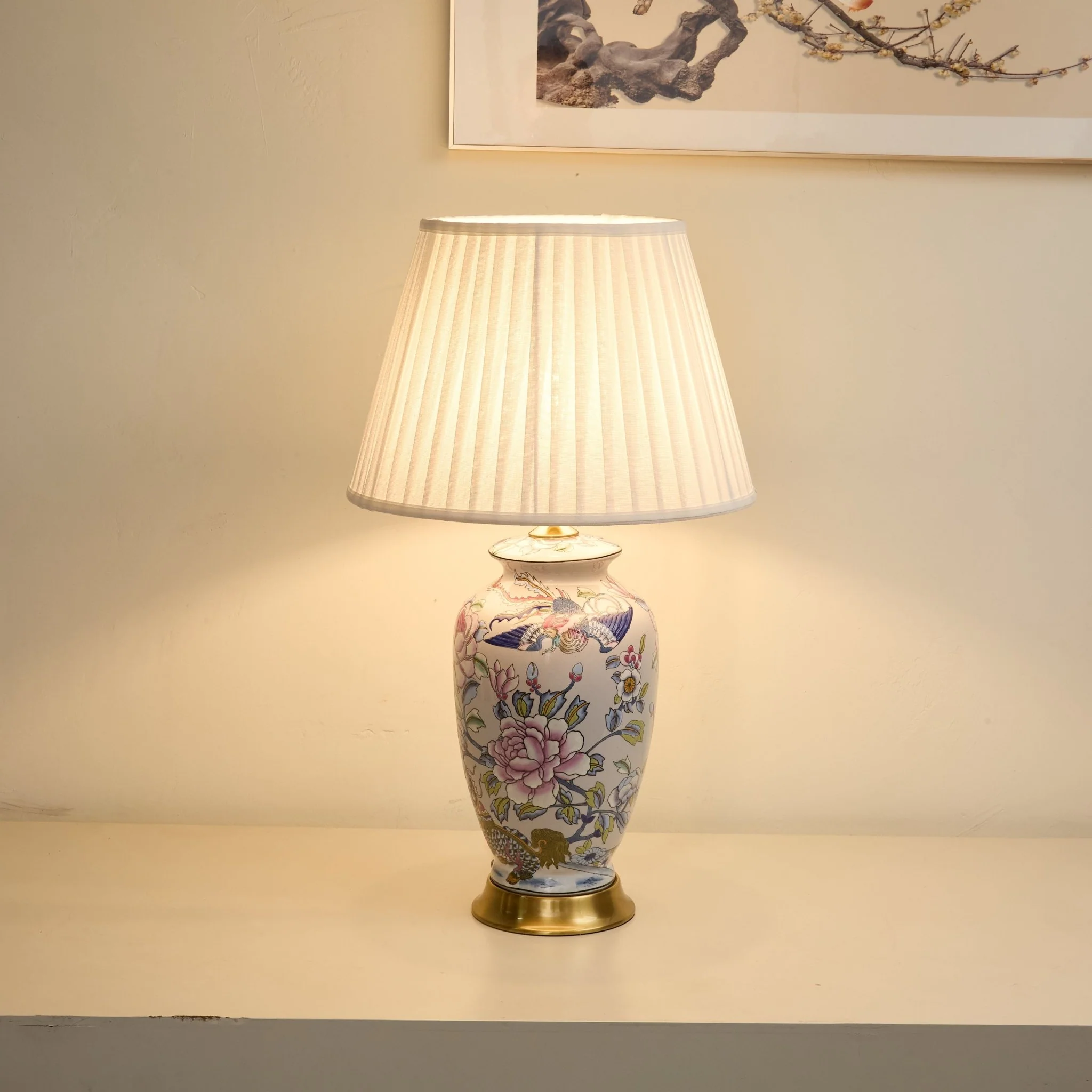 Famille Rose Ceramic Table Lamp - Image 6