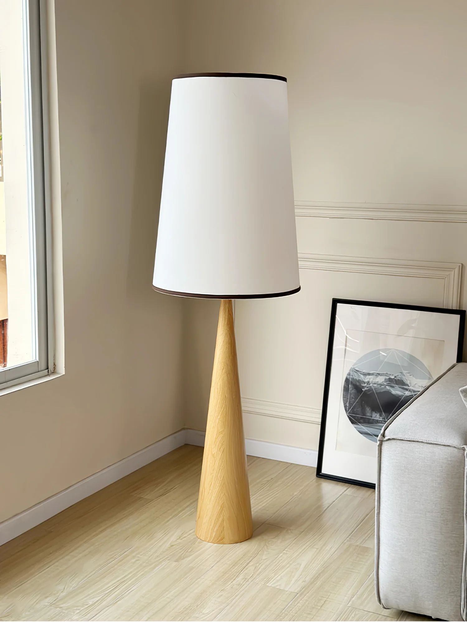 Faux Wood Conical Floor Lamp - Image 5