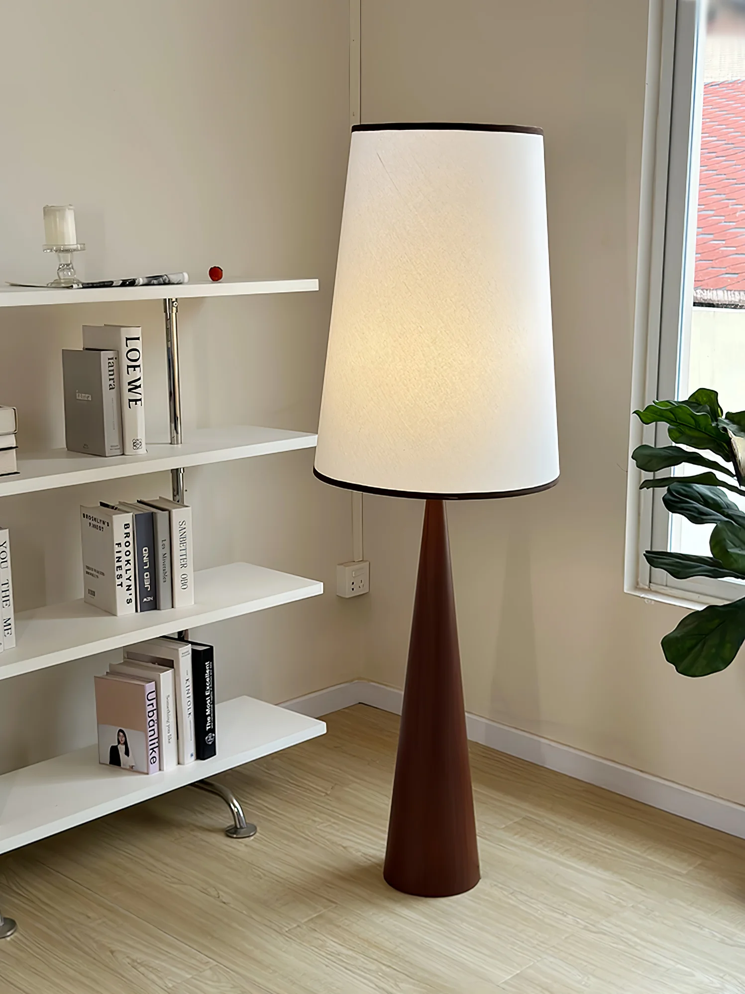 Faux Wood Conical Floor Lamp - Image 9