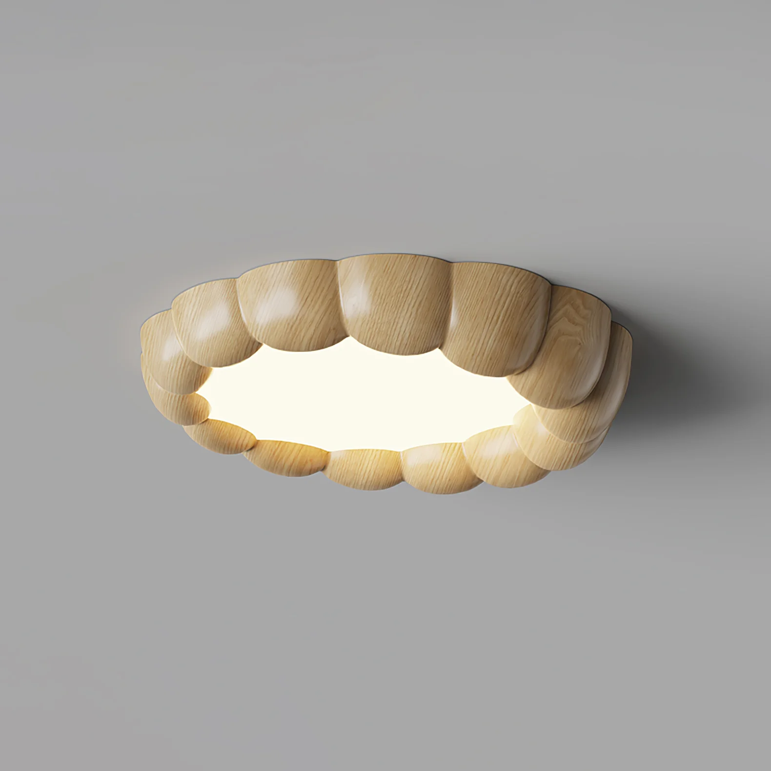 Faux Wood Ripple Ceiling Lamp - Image 10