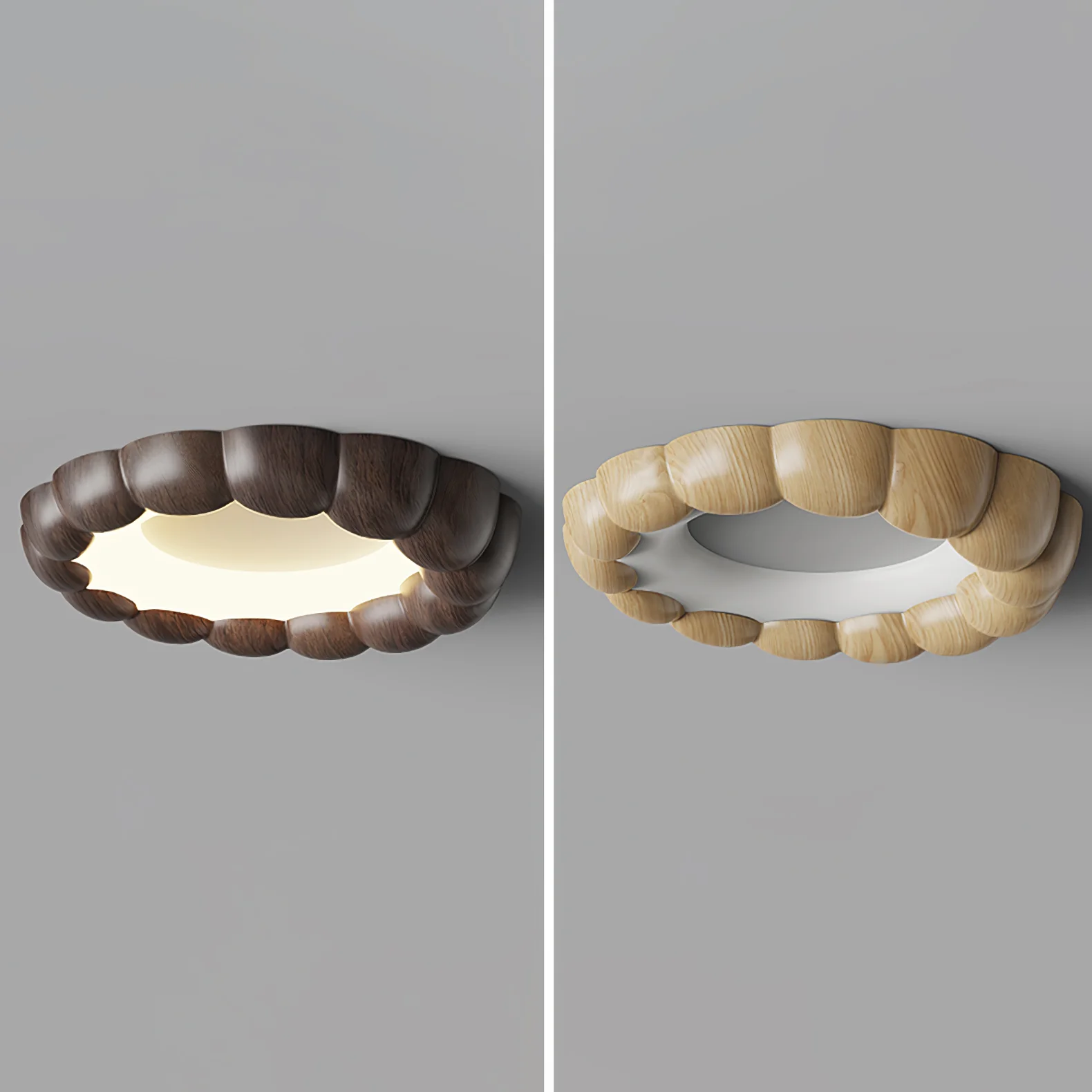 Faux Wood Ripple Ceiling Lamp - Image 11