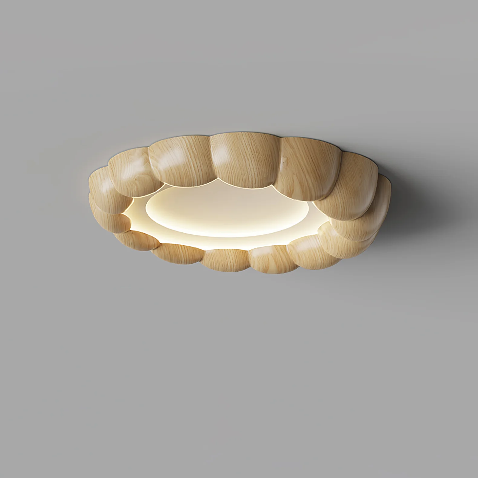 Faux Wood Ripple Ceiling Lamp - Image 12