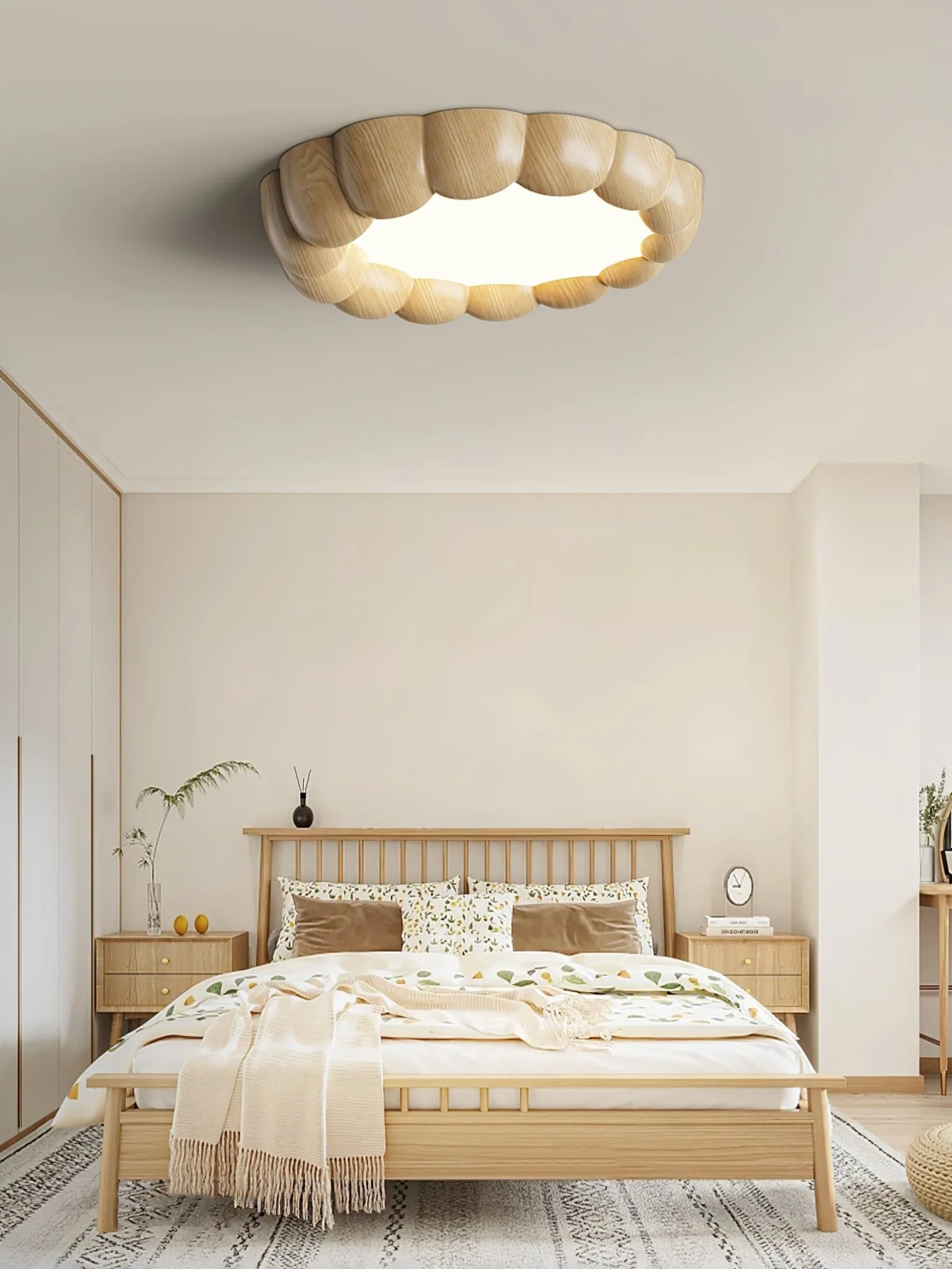 Faux Wood Ripple Ceiling Lamp - Image 8