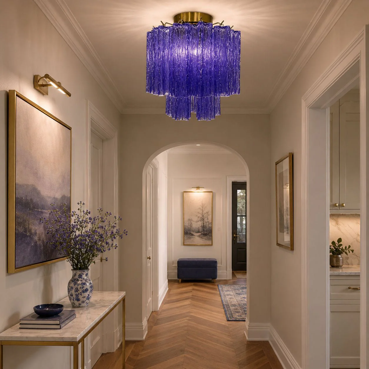 Fiora Pink Murano Glass Ceiling Lamp - Image 7