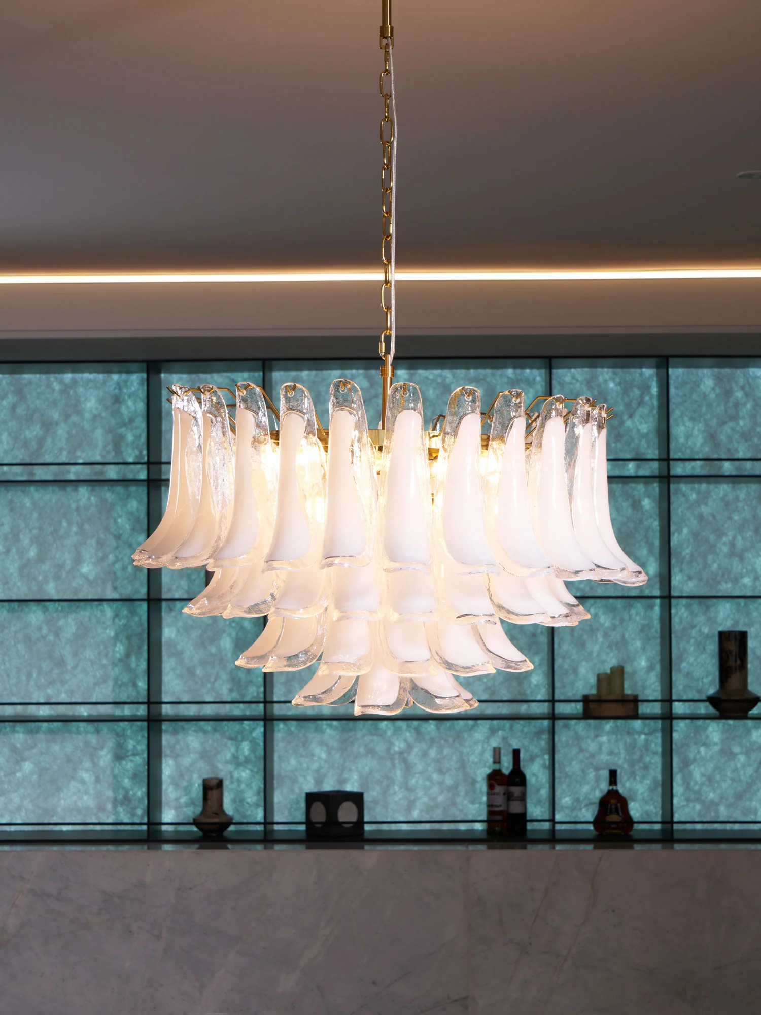 Fiora Pink Glass Chandelier - Image 37