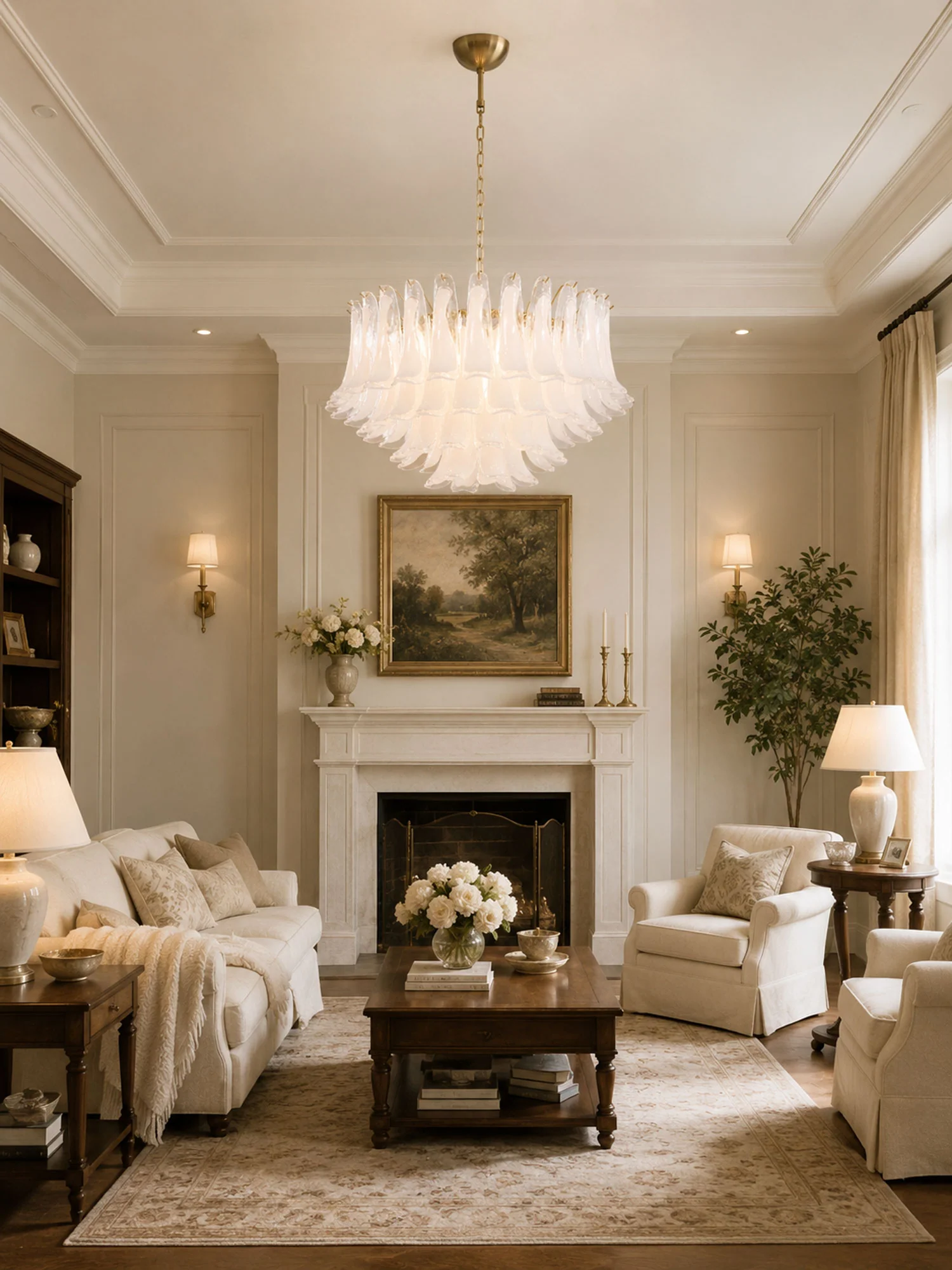 Fiora Pink Glass Chandelier - Image 5