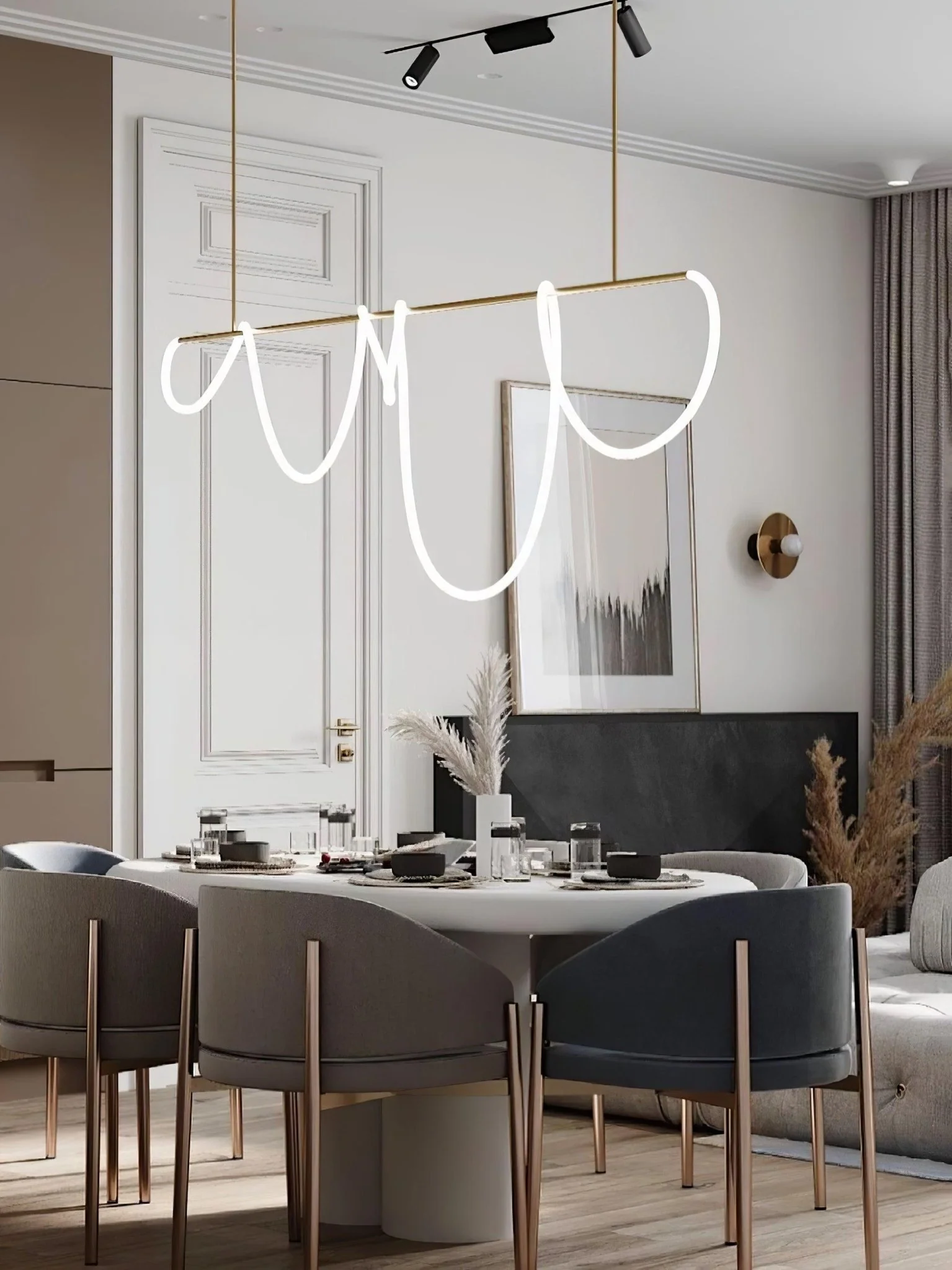 Flexible Linear Curve Chandelier - Image 22