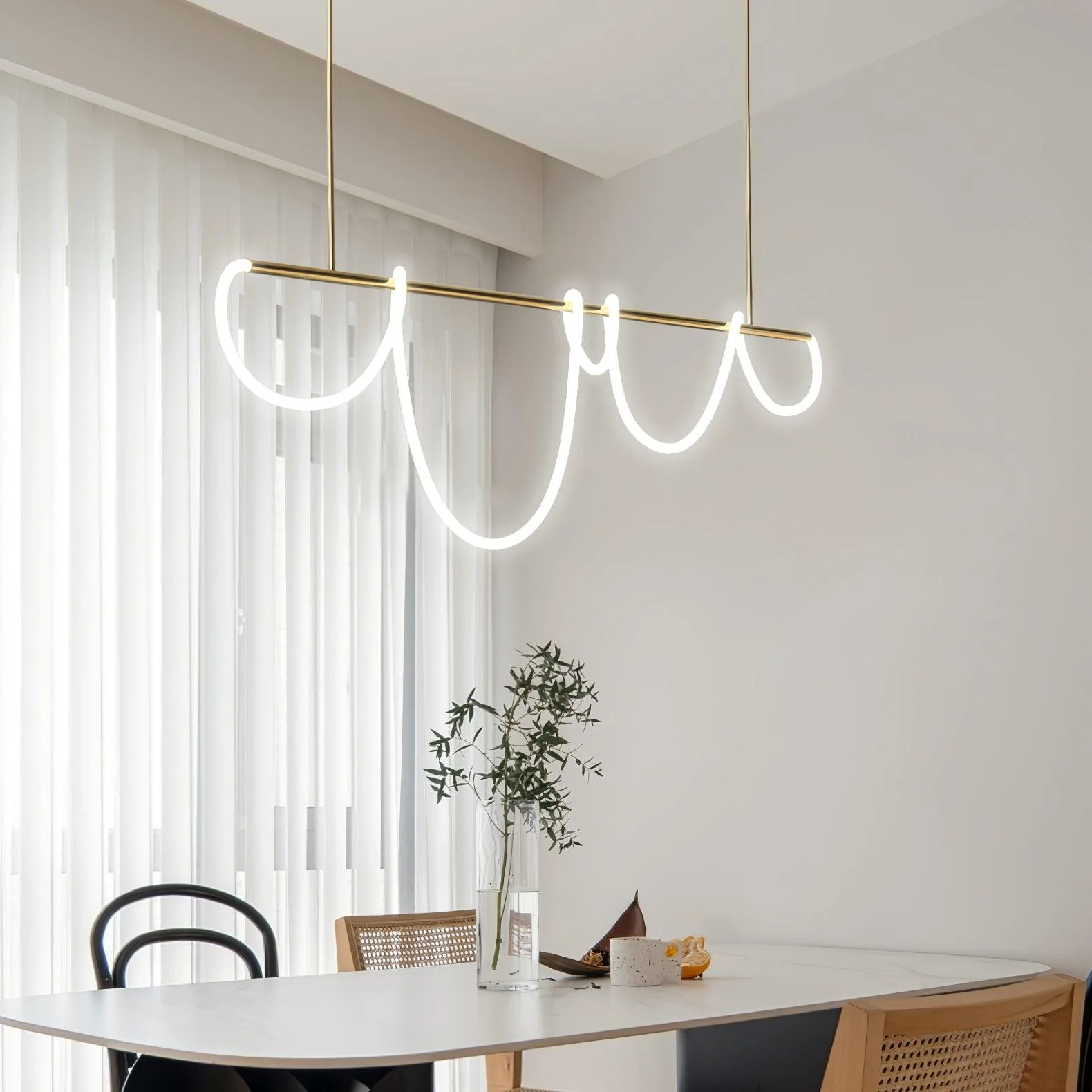 Flexible Linear Curve Chandelier - Image 48