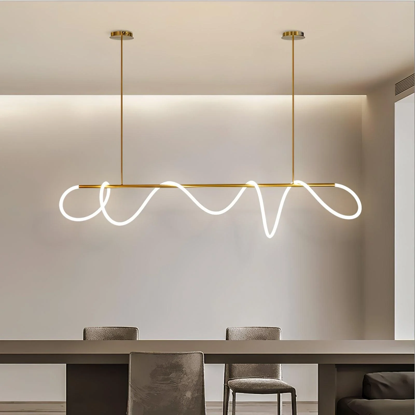 Flexible Linear Curve Chandelier - Image 50
