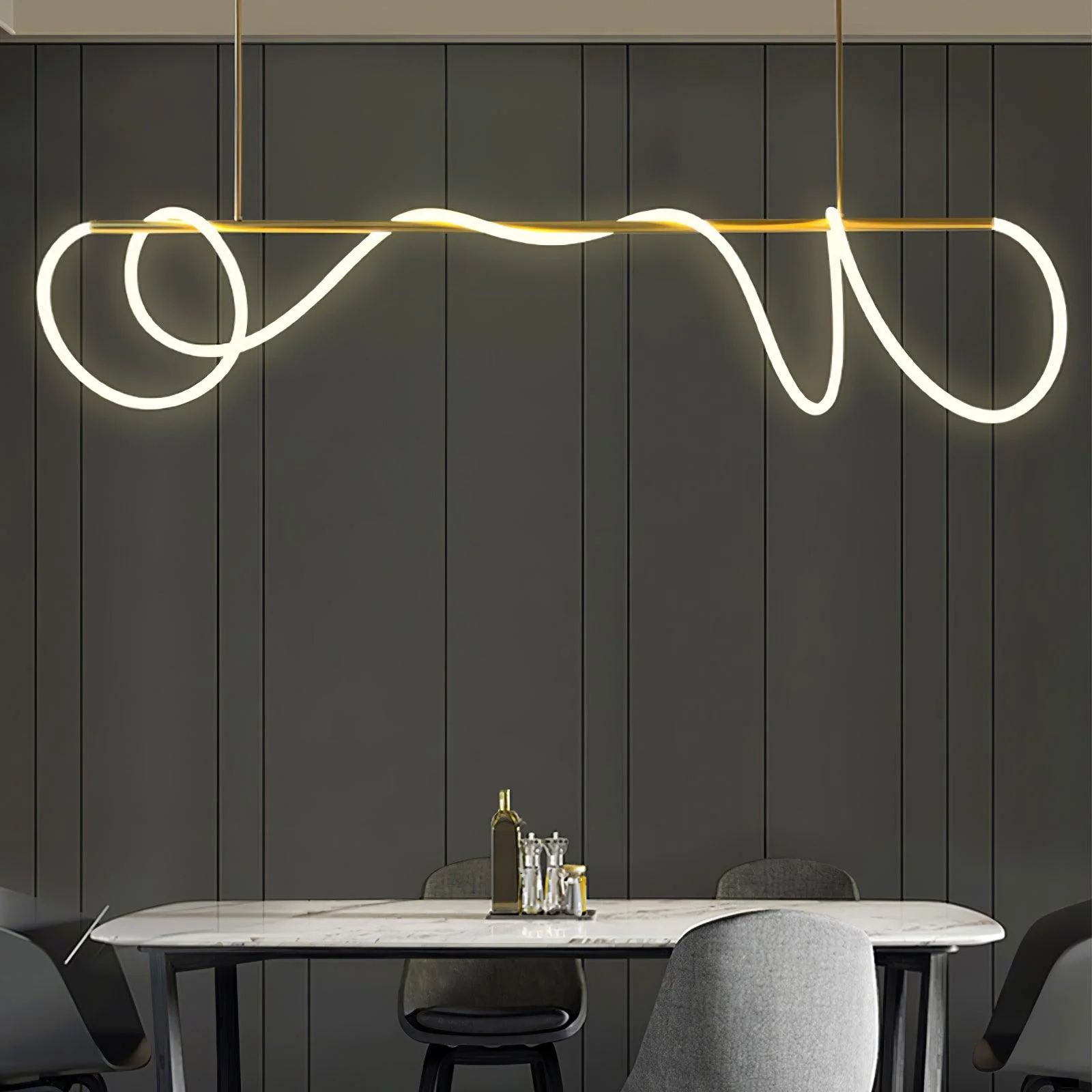 Flexible Linear Curve Chandelier - Image 58