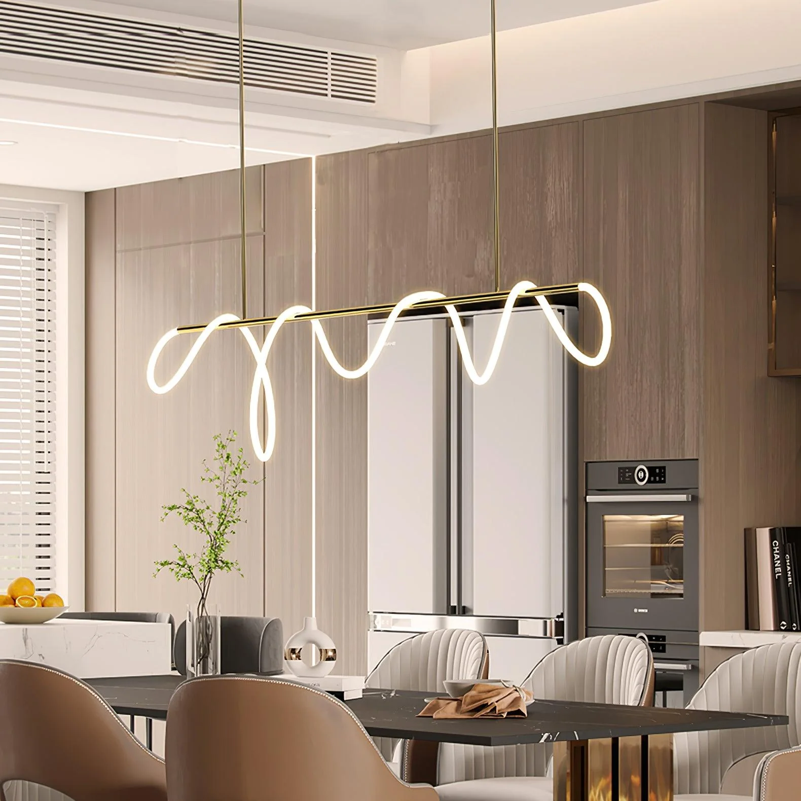 Flexible Linear Curve Chandelier - Image 6