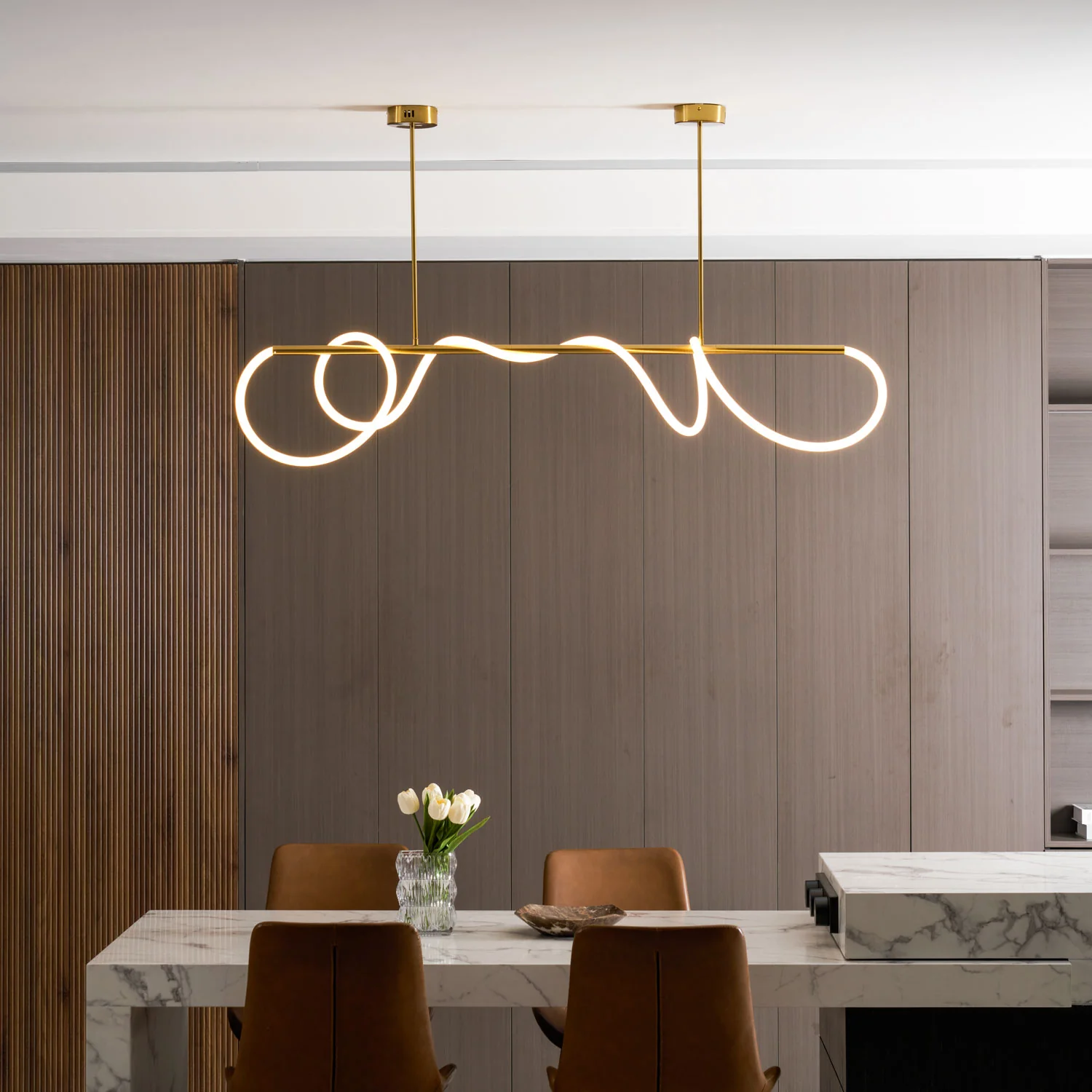 Flexible Linear Curve Chandelier - Image 70