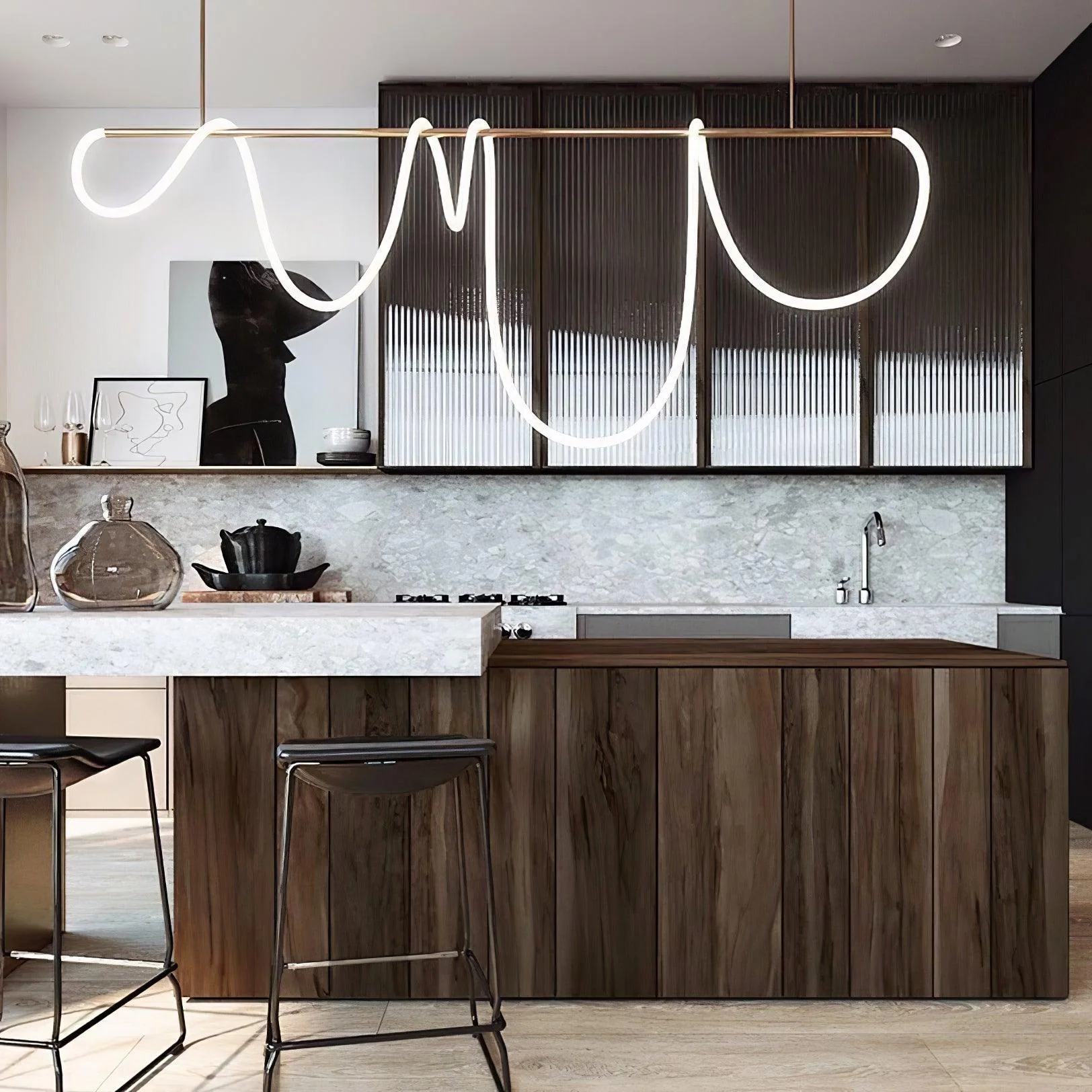 Flexible Linear Curve Chandelier - Image 9
