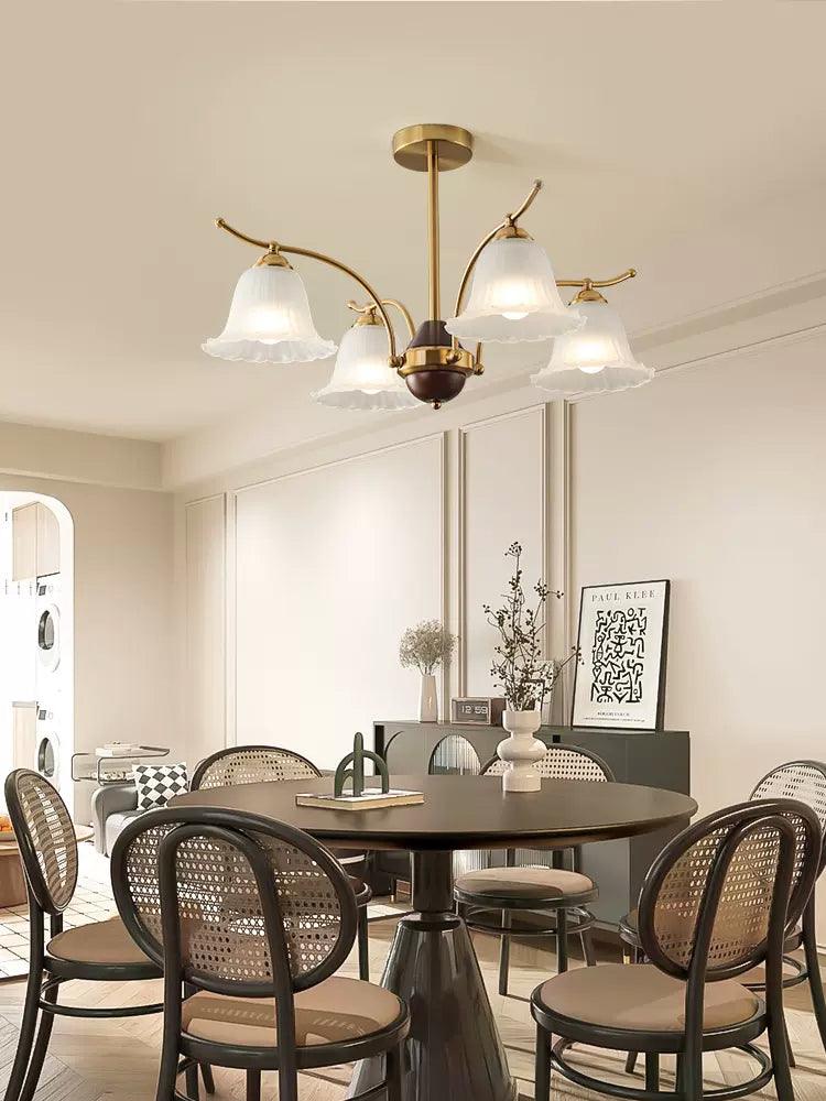 Flora Brass Alabaster Chandelier - Image 13