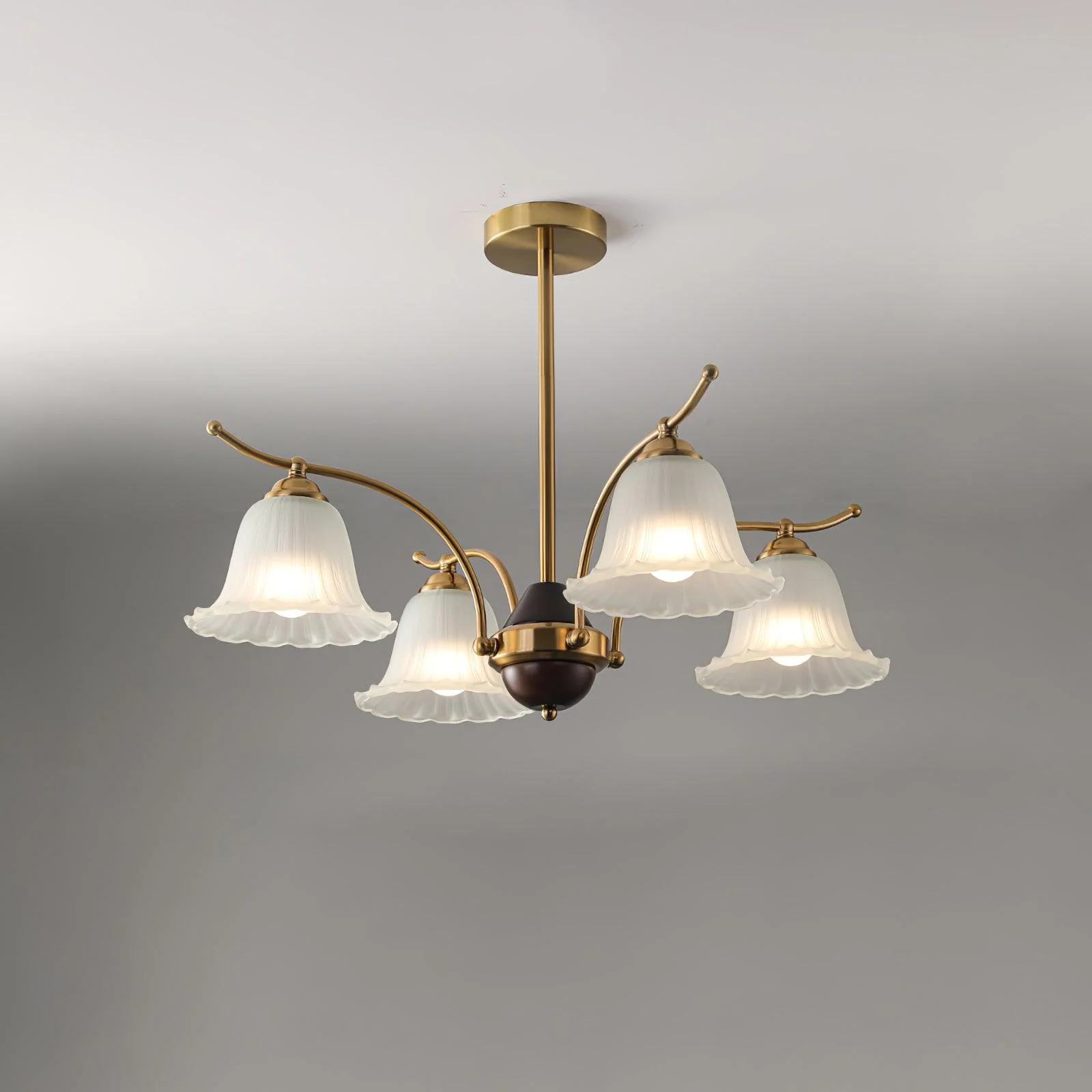 Flora Brass Alabaster Chandelier - Image 19