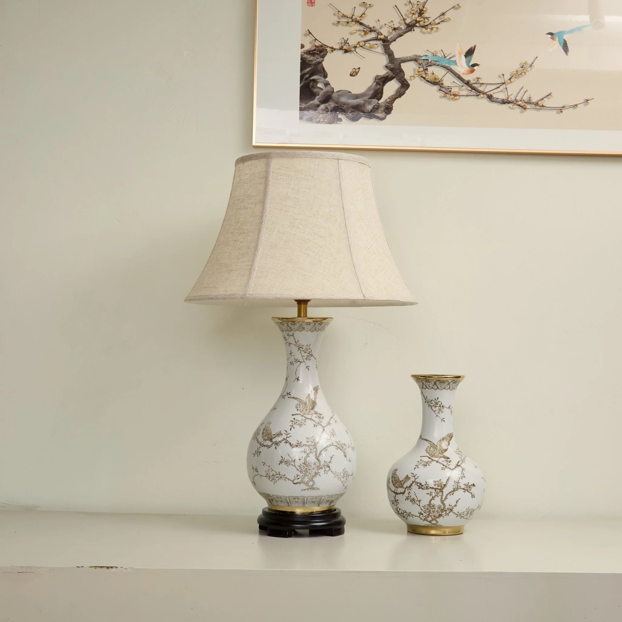 Floral Bird Ceramic Table Lamp - Image 7