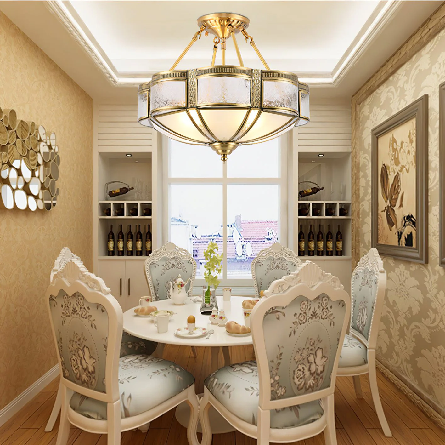Floral Brass Ceiling Lamp - Image 12